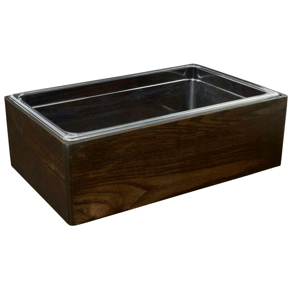 Cal-Mil 22421-10-112 Rectangular Ice Housing - 13W" x 11"D x 6"H, Oak Wood, Dark