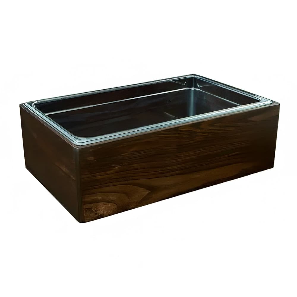 Cal-Mil 22421-12-112 Rectangular Ice Housing - 21 1/2"W x 12 1/2"D x 6"H, Oak Wood, Dark