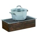 Cal-Mil 22422-112 Rectangular Chafer Alternative - 19 3/4"D x 10"D x 5 1/2"H, Oak Wood, Dark thumbnail 2