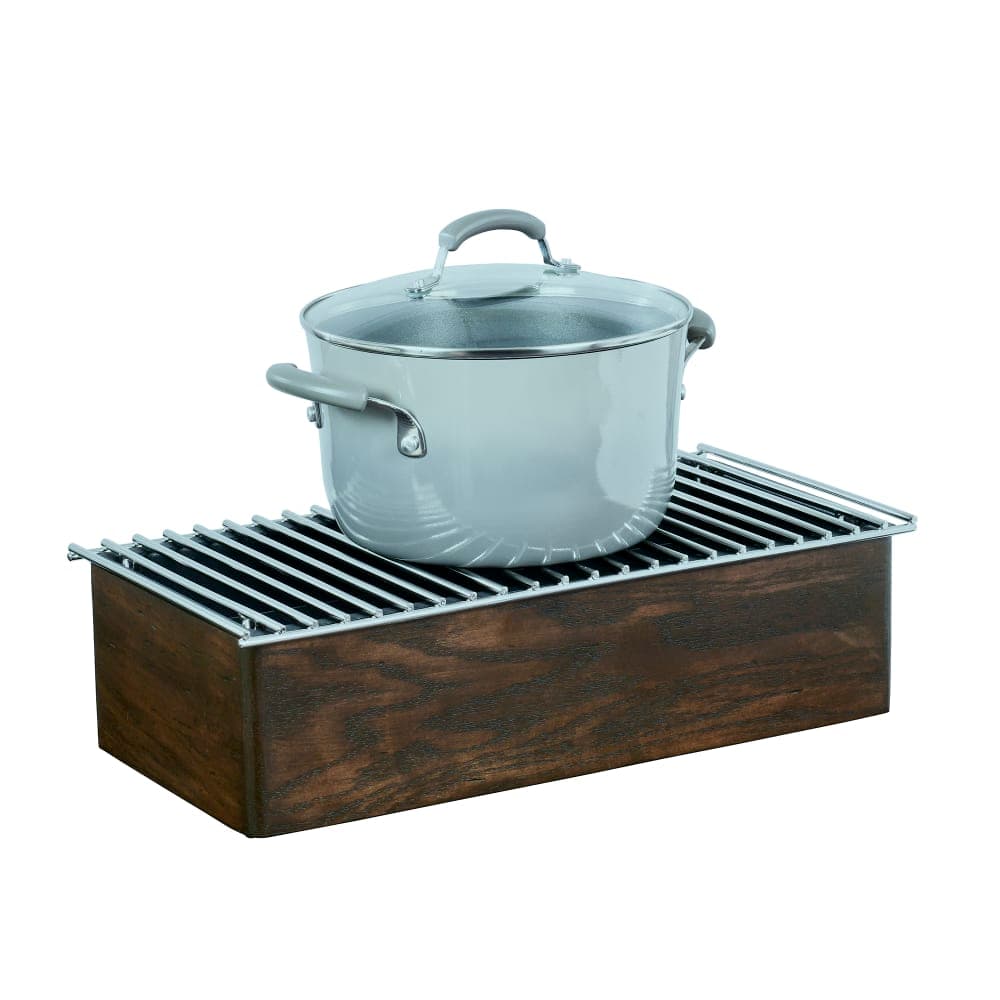 Cal-Mil 22423-112 Square Chafer Alternative - 10 1/4"W x 10"D x 5 1/2"H, Oak Wood, Dark