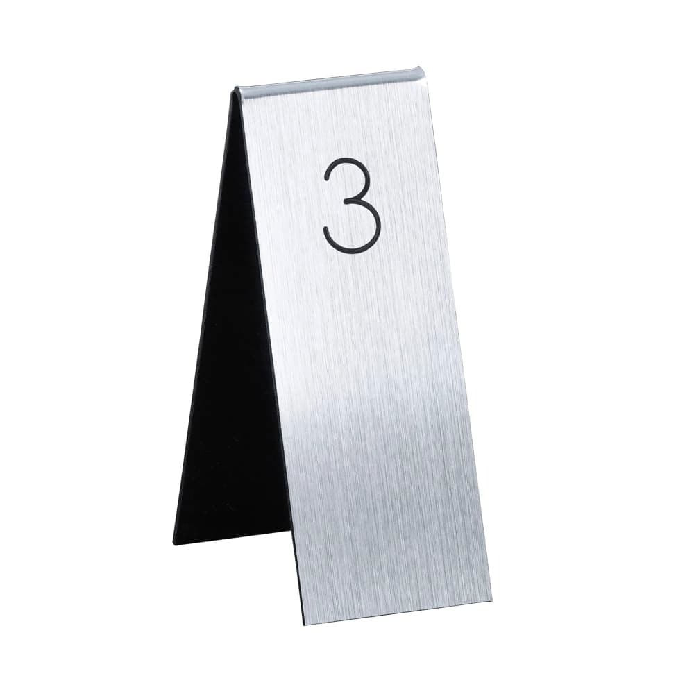 Cal-Mil 22623B-10 Tabletop Number Tents - #26-50, 1 3/4" x 5", Silver/Black