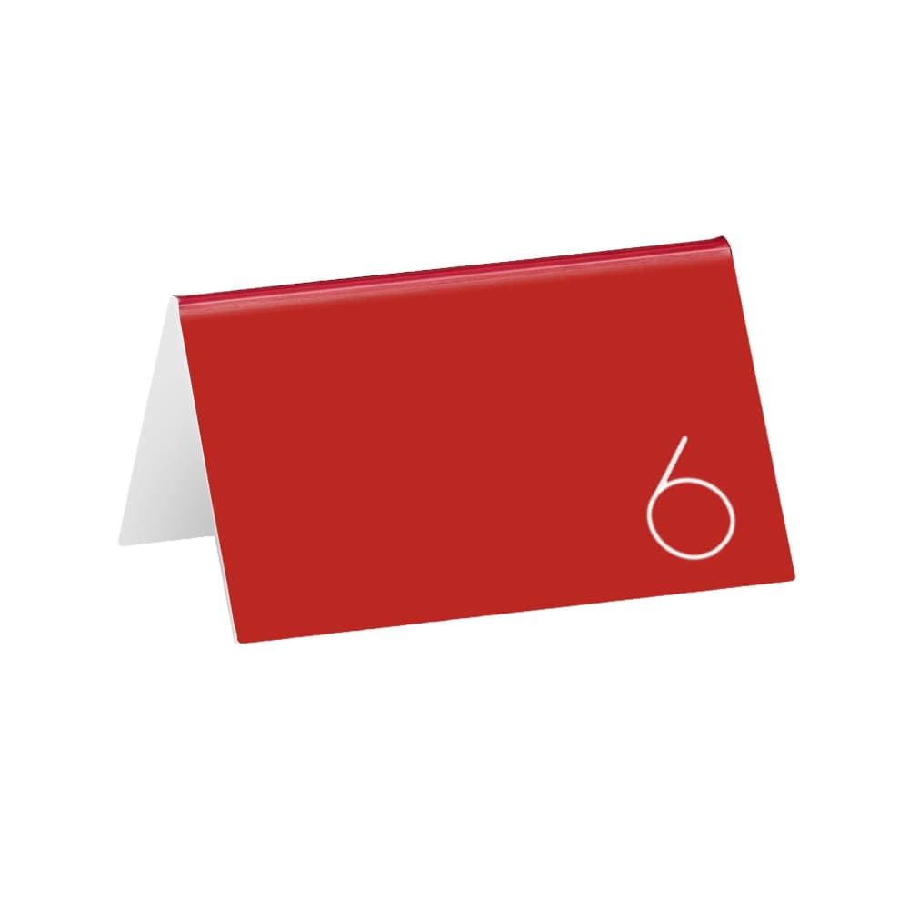 Cal-Mil 22625-1 5" Tabletop Number Tent - Any Number Sequence, Red/White