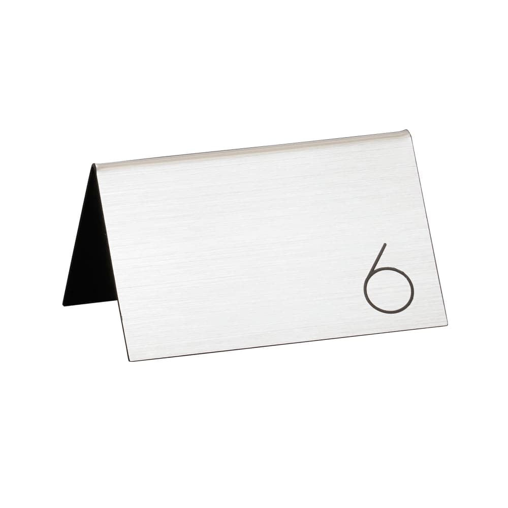 Cal-Mil 22625-10 5" Tabletop Number Tent - Any Number Sequence, Silver/Black