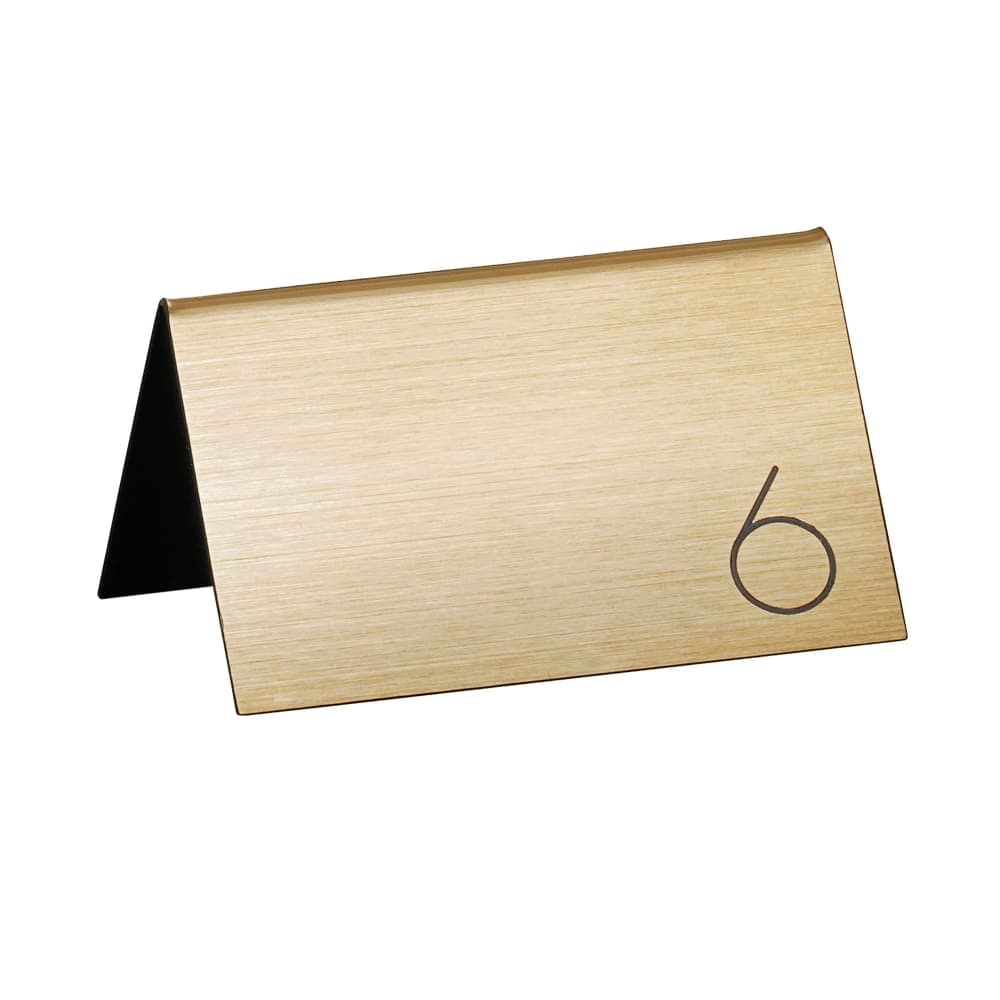 Cal-Mil 22625-11 5" Tabletop Number Tent - Any Number Sequence, Gold/Black