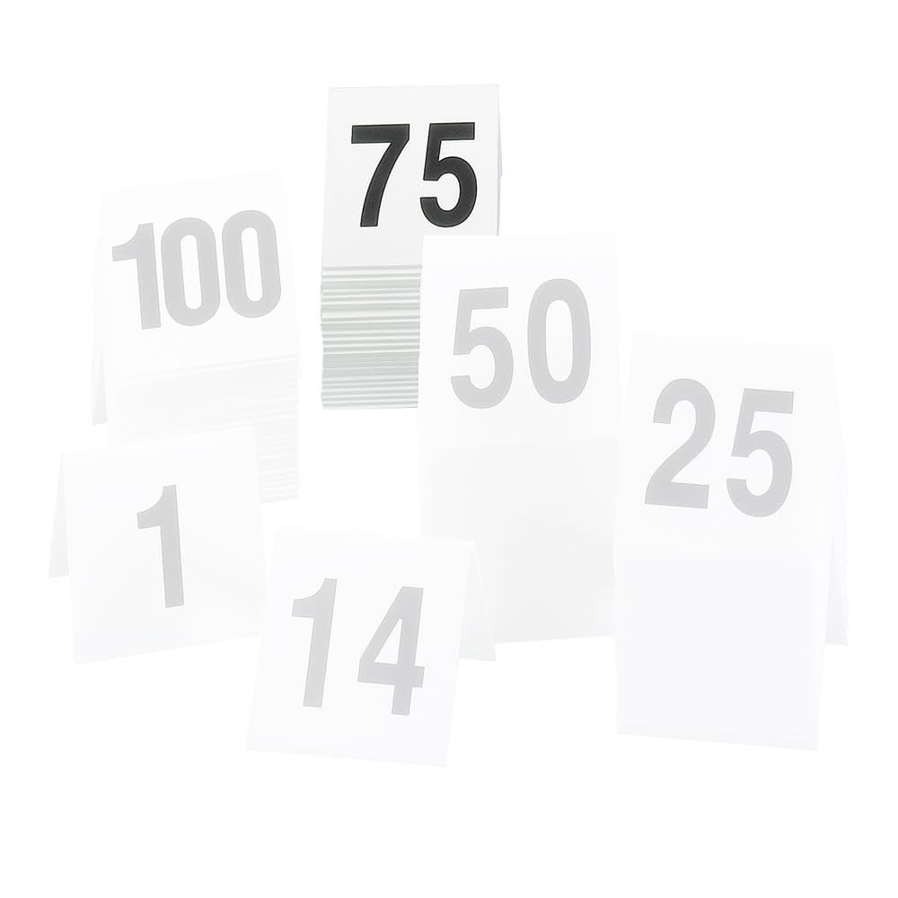 Cal-Mil 227-2 Tabletop Number Tents - #51 75, 3" x 3", White/Black