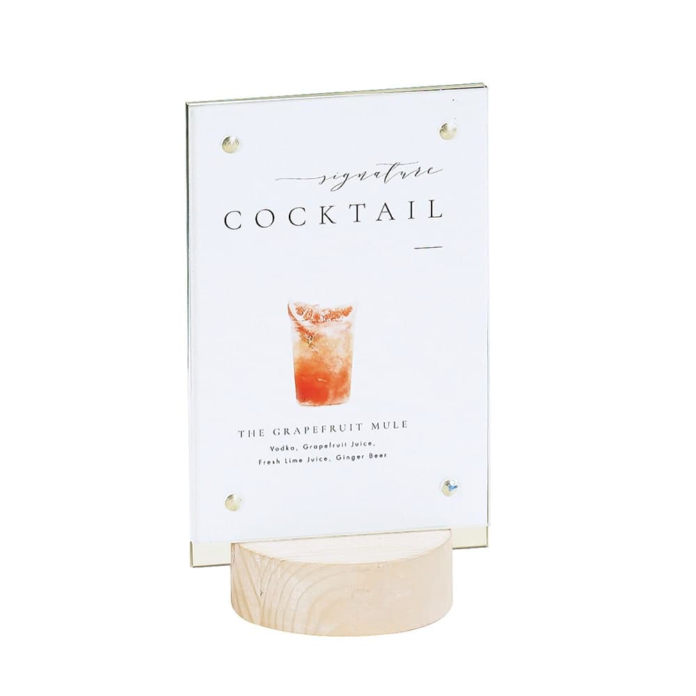 Cal-Mil 22801-46-113 6" Tabletop Sign Holder - Pine Wood, White-Washed