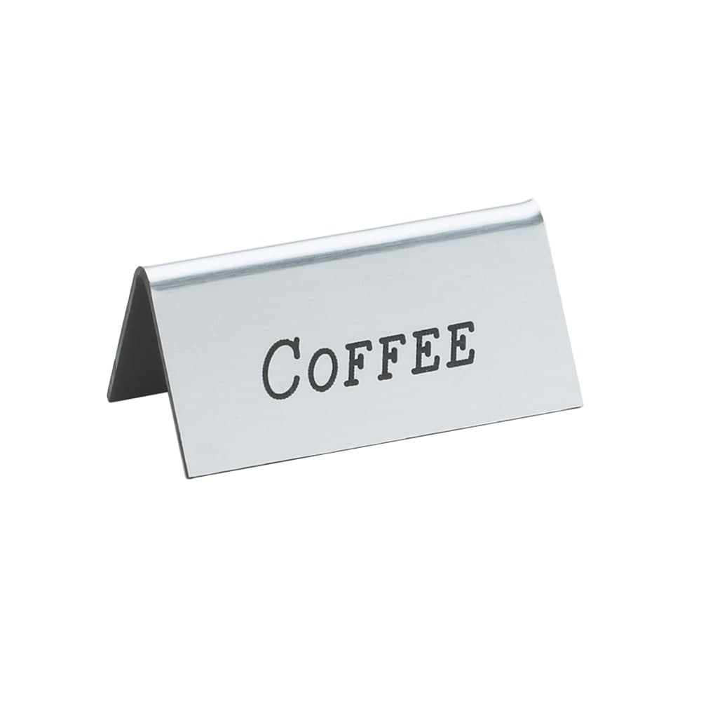 Cal-Mil 228-1-010 Coffee Table Tent Sign - 1 1/2" x 3", Silver