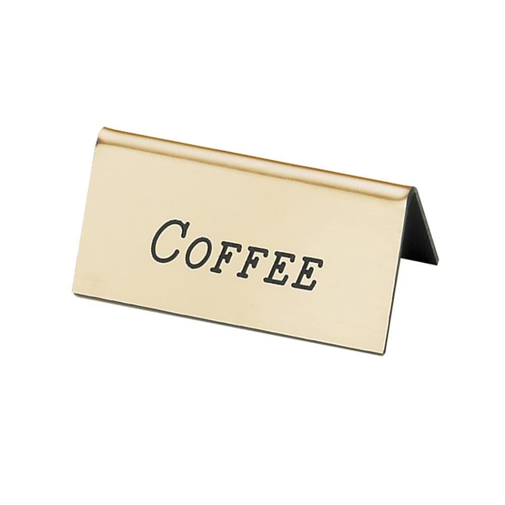 Cal-Mil 228-1-011 Coffee Table Tent Sign - 1 1/2" x 3", Gold