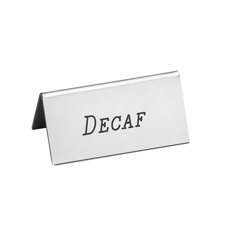 Cal-Mil 228-2-010 Decaf Beverage Tent Sign - 3" x 1 1/2", Plastic, Silver