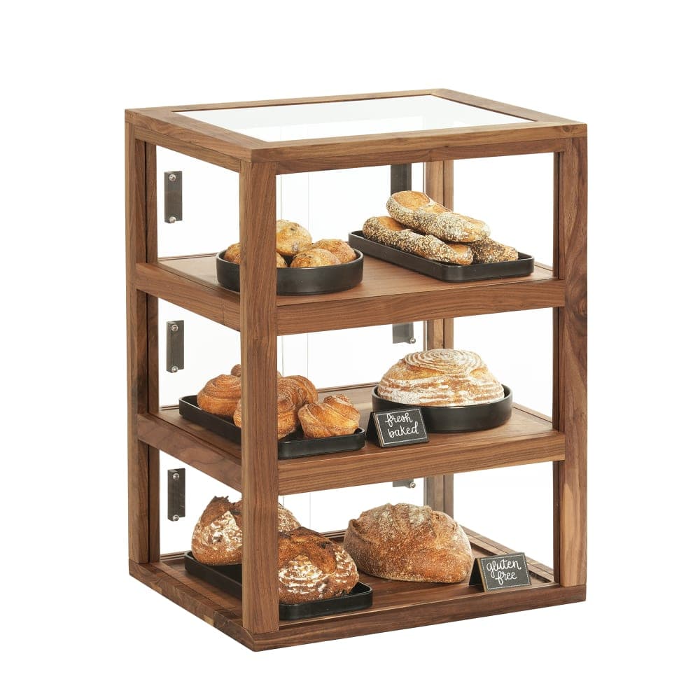 Cal-Mil 22912-78 3 Tier Pastry Display Case - 21"W x 17"D x 28"H, Walnut