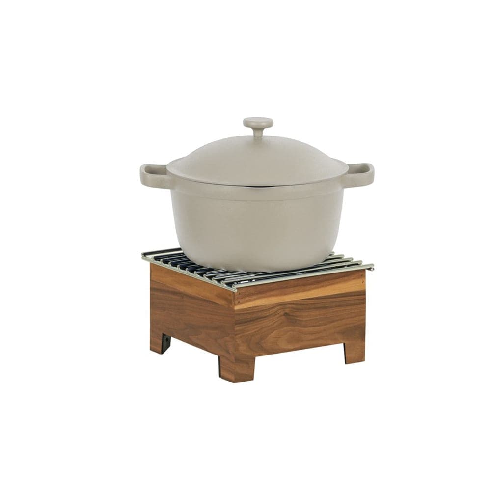 Cal-Mil 23145-78 10 1/2" Square Chafer Alternative - 5 1/2"H, Walnut