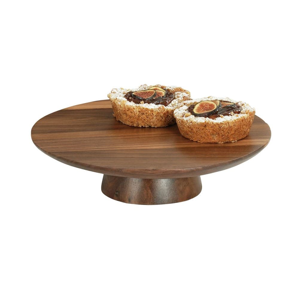 Cal-Mil 23151-123-78 12" Round Plate Stand - 3"H, Walnut