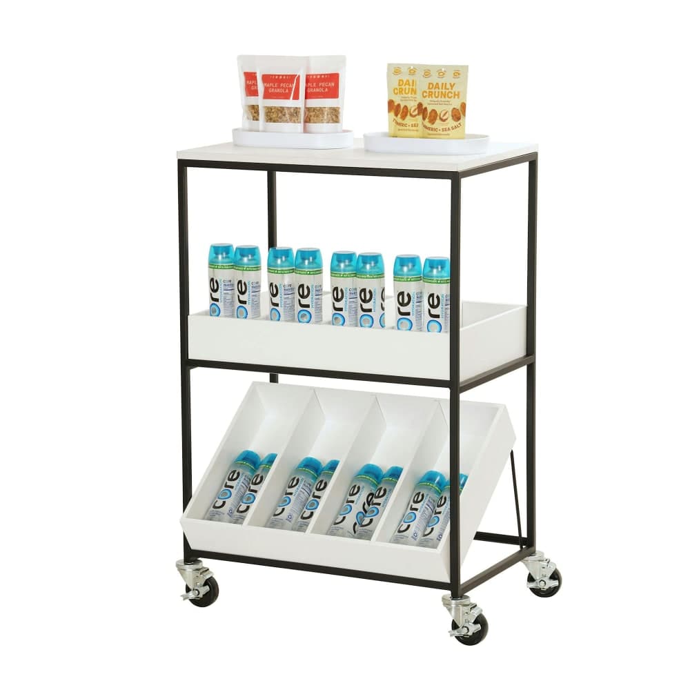 Cal-Mil 23166-15 3 Tier Merchandiser Cart, 28" x 20" x 40", White