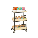 Cal-Mil 23166-71 3 Tier Merchandiser Cart, 28" x 20" x 40", Blonde thumbnail 3