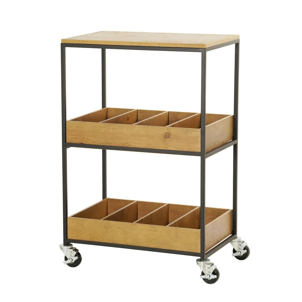 Cal-Mil 23166-99 3 Tier Merchandiser Cart, 28" x 20" x 40", Madera