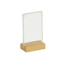 Cal-Mil 23185-46-21 Tabletop Menu Card Holder - 4" x 6 1/2", Acrylic/Oak thumbnail 2