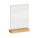 Cal-Mil 23185-811-21 Tabletop Menu Card Holder - 8 1/2" x 12 1/4", Acrylic/Oak thumbnail 2
