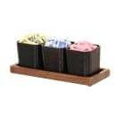 Cal-Mil 23207-78 Rectangular 3 Compartment Condiment Jar Display - Black/Walnut thumbnail 2