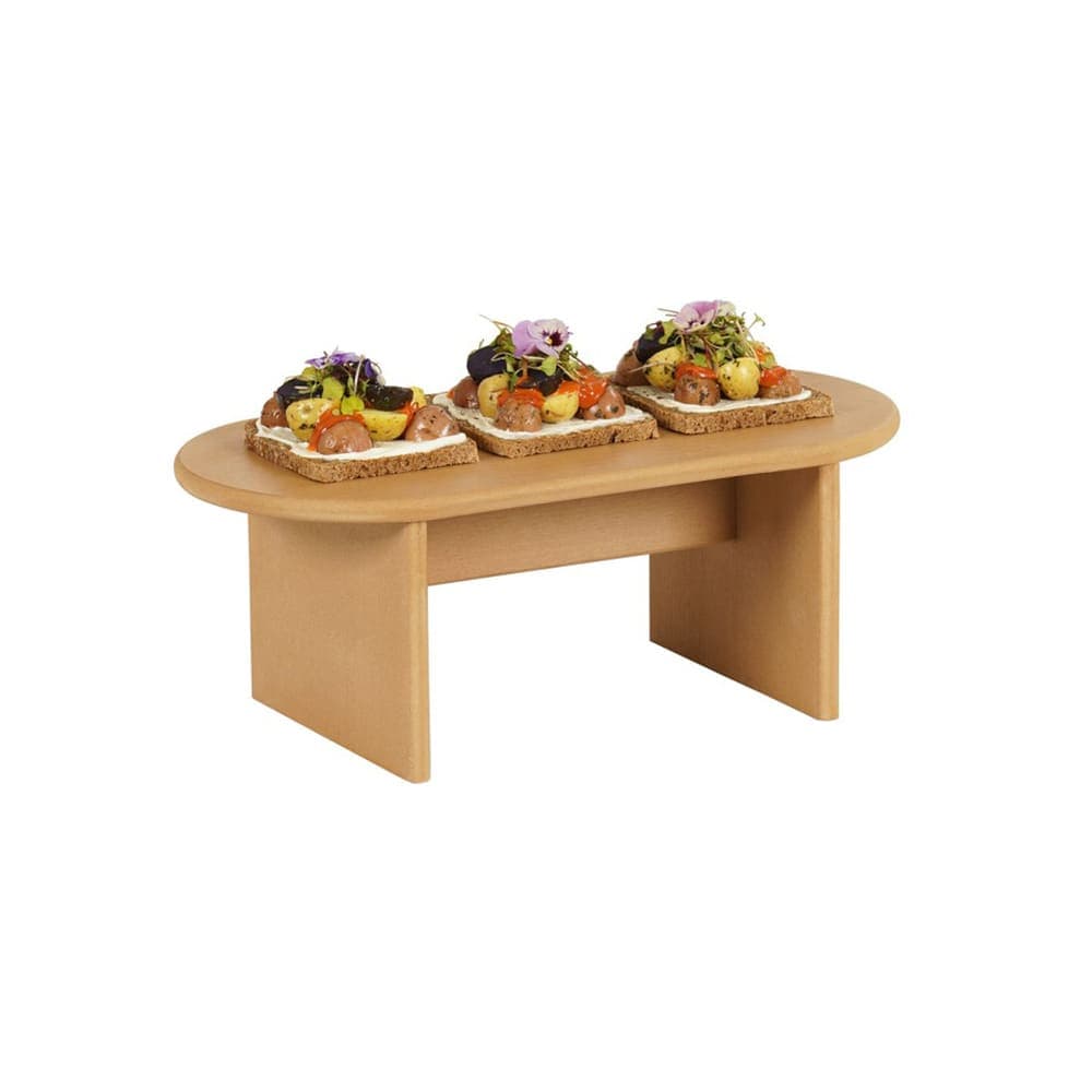 Cal-Mil 23437-6-122 Oval Display Riser - 16"W x 8"D x 6"H, Upcycled Rice Hulls