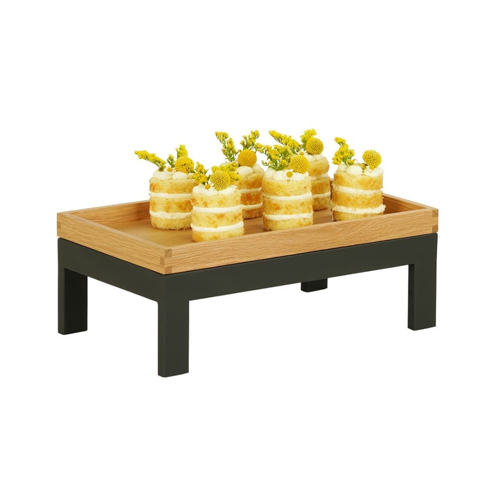 Cal-Mil 23603-6-13 Rectangular Display Tray - 12" x 20" x 6", Metal, Black