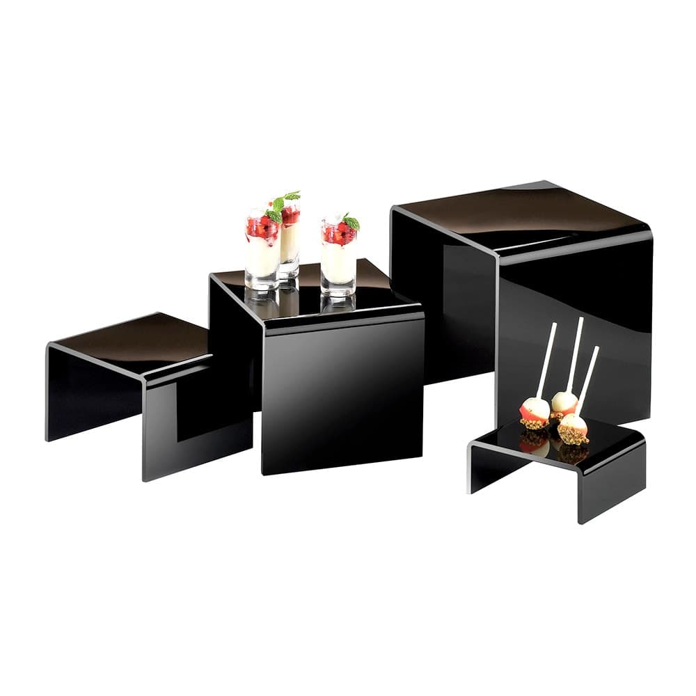 Cal-Mil 237 4 Display Risers w/ (1)-Each 8" H, 6" H, 4" H & 2" H, Black