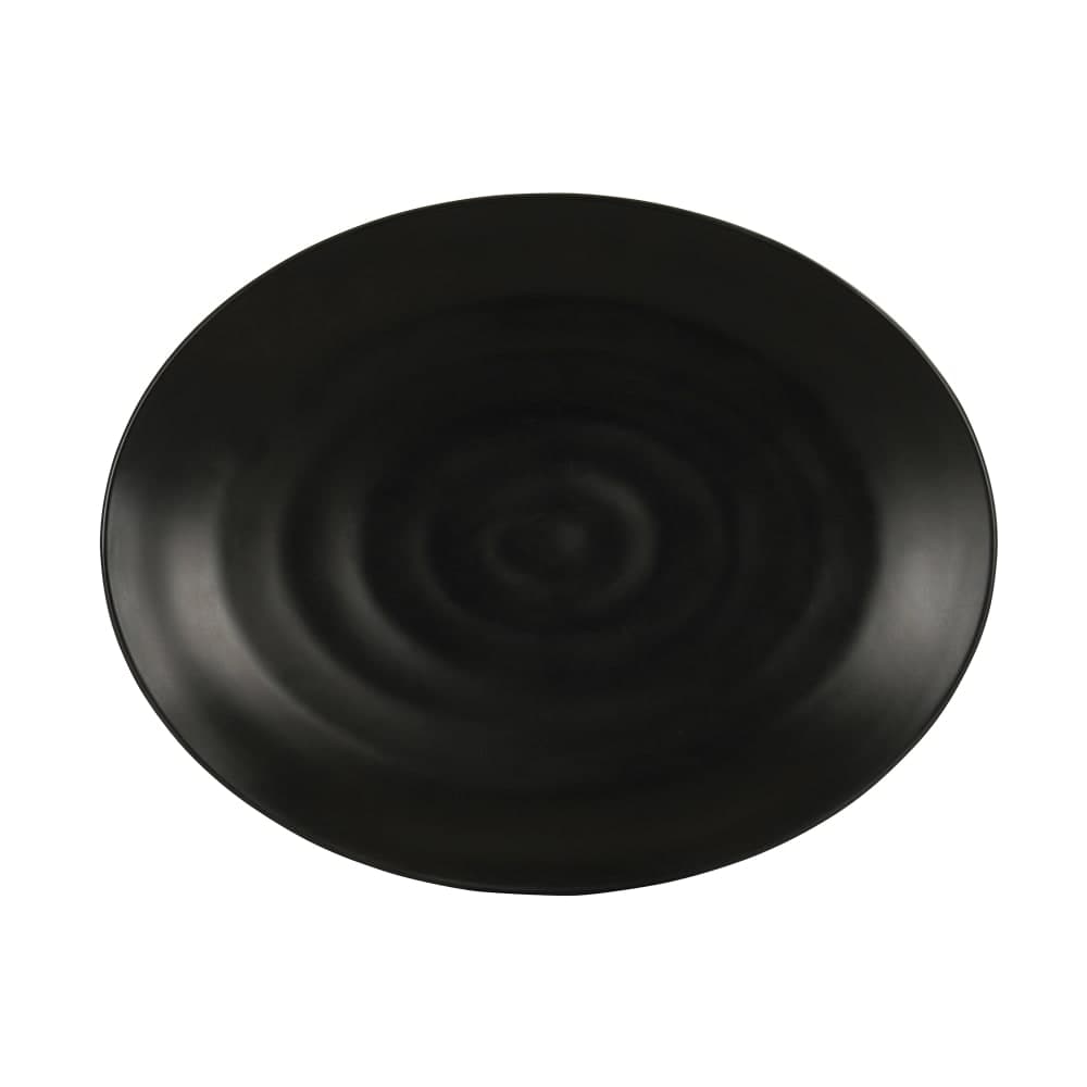 Cal-Mil 24058-118-13 11" x 8" Oval Hand Thrown Platter - Melamine, Black