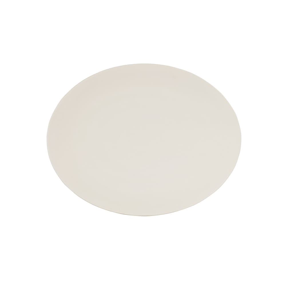 Cal-Mil 24058-1411-103 14" x 11" Oval Hand Thrown Platter - Melamine, Ivory