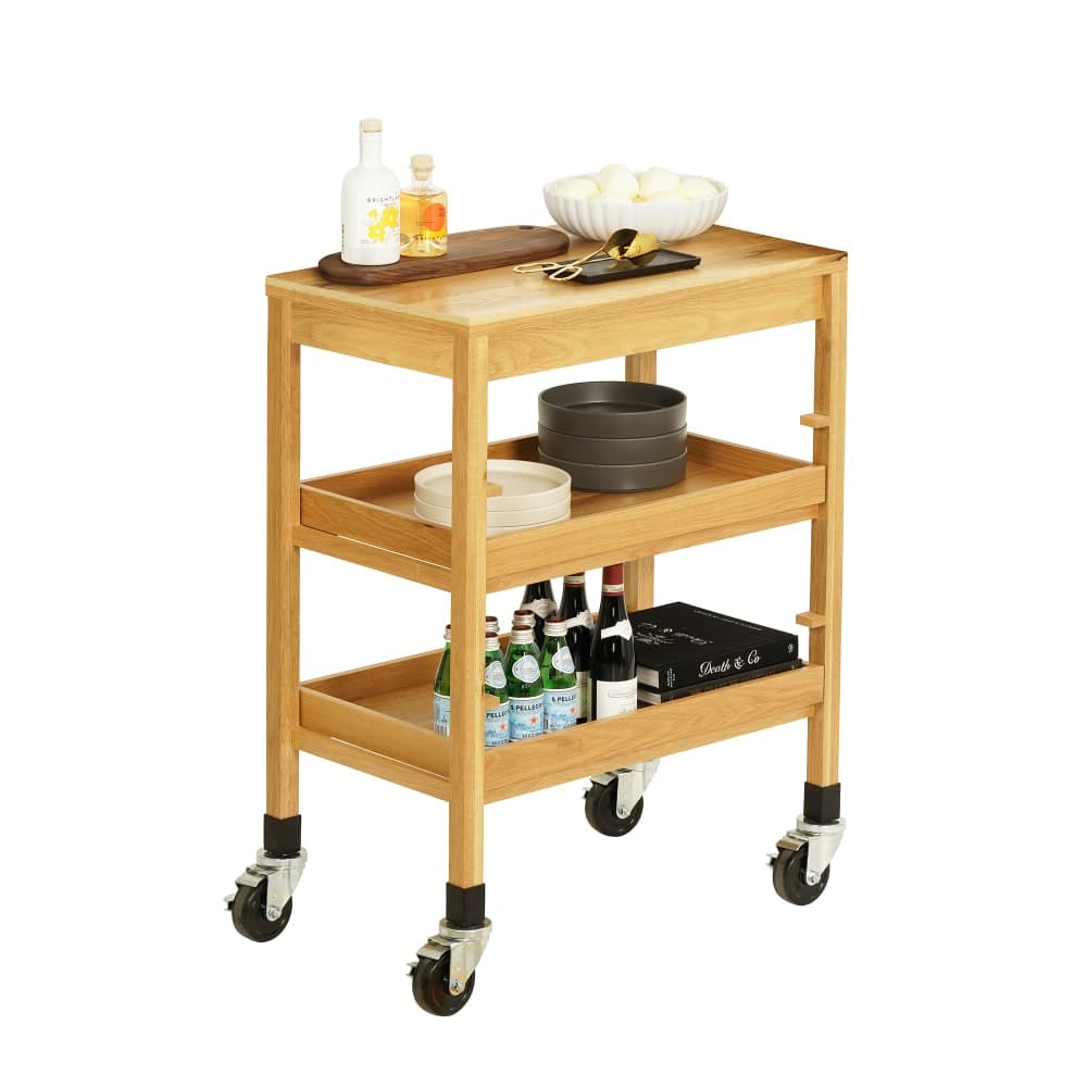 Cal-Mil 24072-21 Serving Cart w/ (3) Shelves - 27"W x 16"D x 30 3/4"H, Oak