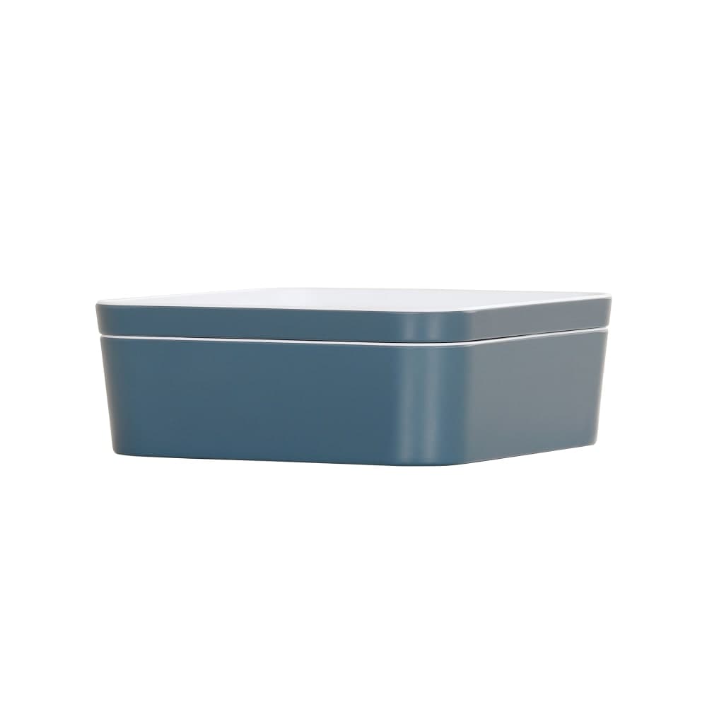 Cal-Mil 24130-8-111 Bento Box - 8 1/4" x 8 1/4" x 3", Melamine, Stone Blue