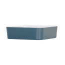 Cal-Mil 24130-8-111 Bento Box - 8 1/4" x 8 1/4" x 3", Melamine, Stone Blue thumbnail 3