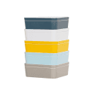 Cal-Mil 24130-8-127 Bento Box - 8 1/4" x 8 1/4" x 3", Melamine, Ocean Blue thumbnail 4