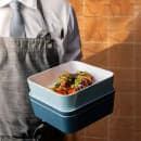 Cal-Mil 24130-8-127 Bento Box - 8 1/4" x 8 1/4" x 3", Melamine, Ocean Blue thumbnail 5