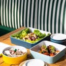 Cal-Mil 24130-8-127 Bento Box - 8 1/4" x 8 1/4" x 3", Melamine, Ocean Blue thumbnail 6