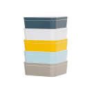 Cal-Mil 24130-8-42 Bento Box - 8 1/4" x 8 1/4" x 3", Melamine, Sunshine Yellow thumbnail 4