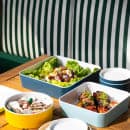 Cal-Mil 24131-10-111 Bento Box - 10 1/2" x 10 1/2" x 3", Melamine, Stone Blue thumbnail 5