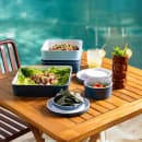 Cal-Mil 24131-10-127 Bento Box - 10 1/2" x 10 1/2" x 3", Melamine, Ocean Blue thumbnail 6