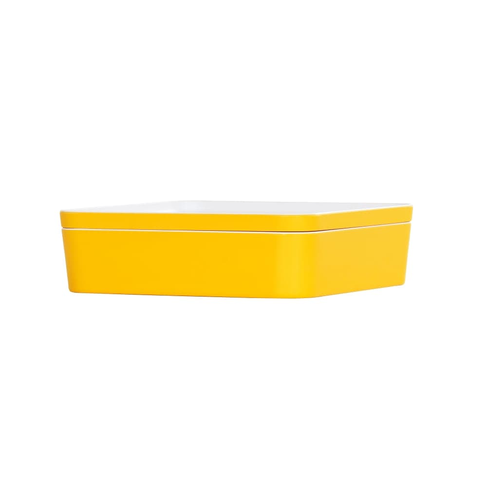 Cal-Mil 24131-10-42 Bento Box - 10 1/2" x 10 1/2" x 3", Melamine, Sunshine Yellow