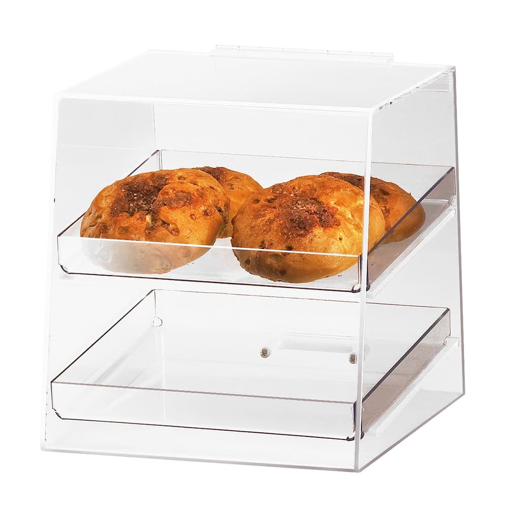 Cal-Mil 280 Countertop Display Case w/ Rear Door & 2 Trays, Clear