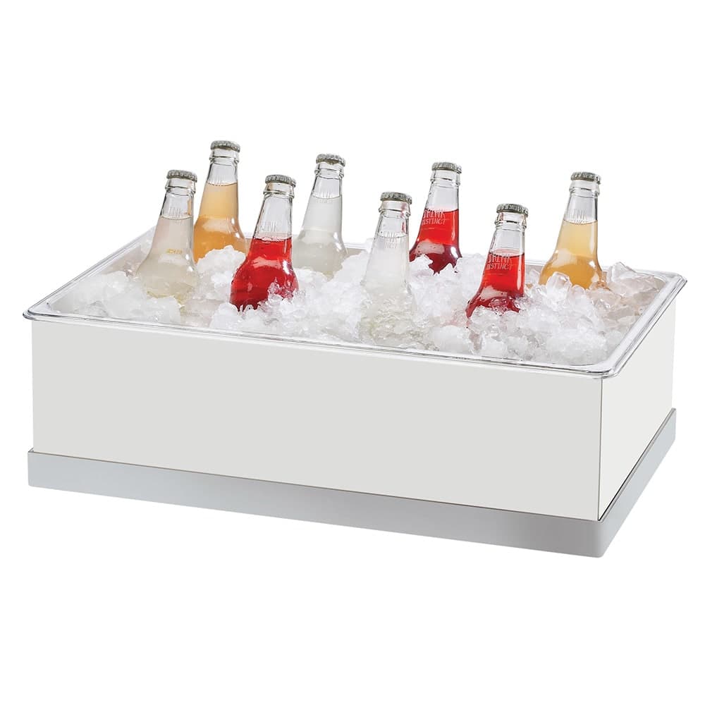 Cal-Mil 3005-12-55 Rectangular Ice Housing - 20 1/4"L x 12 1/4"W x 6 1/4"H, White, Stainless