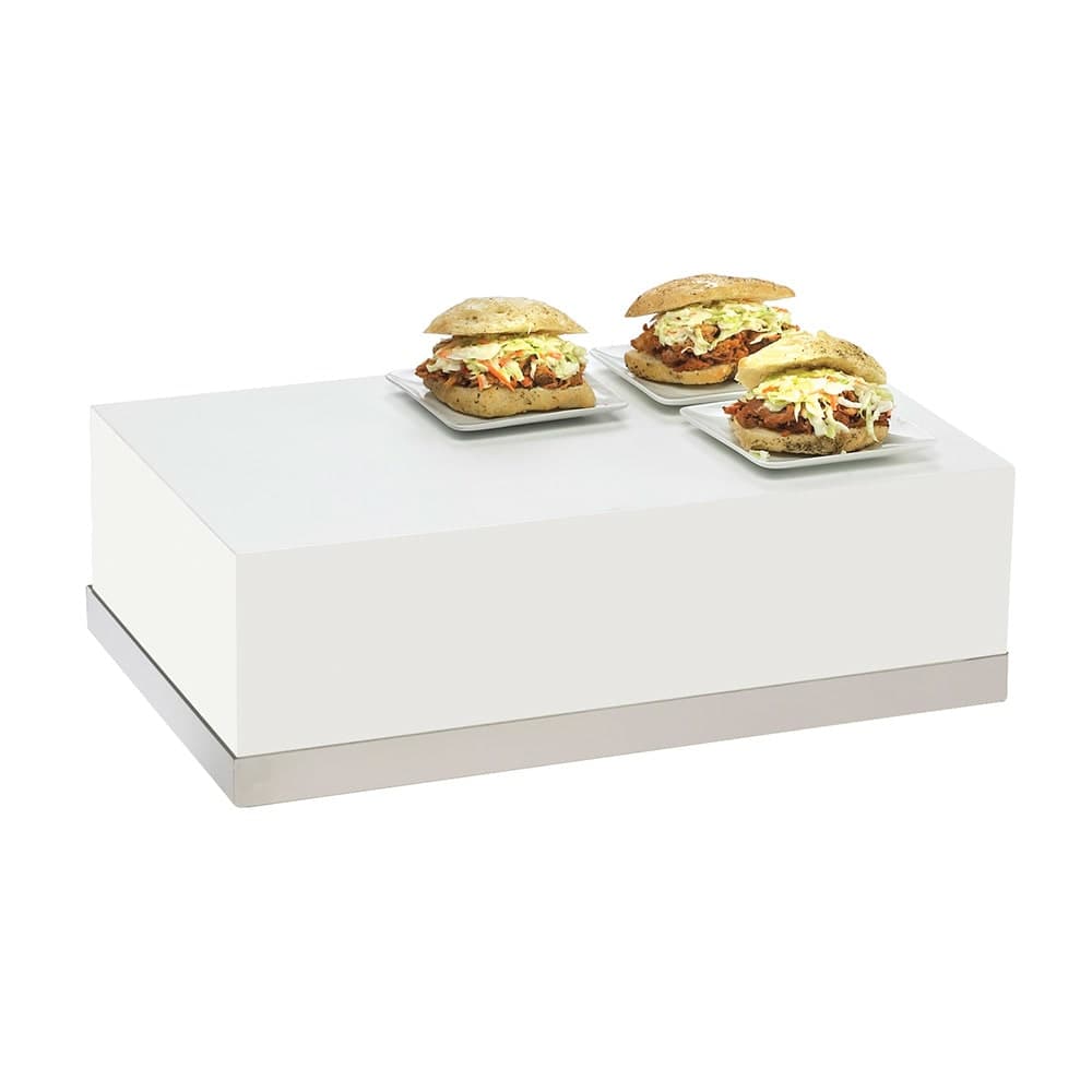 Cal-Mil 3025-55 Rectangular Luxe Display Riser - 12x20x6 1/2", White