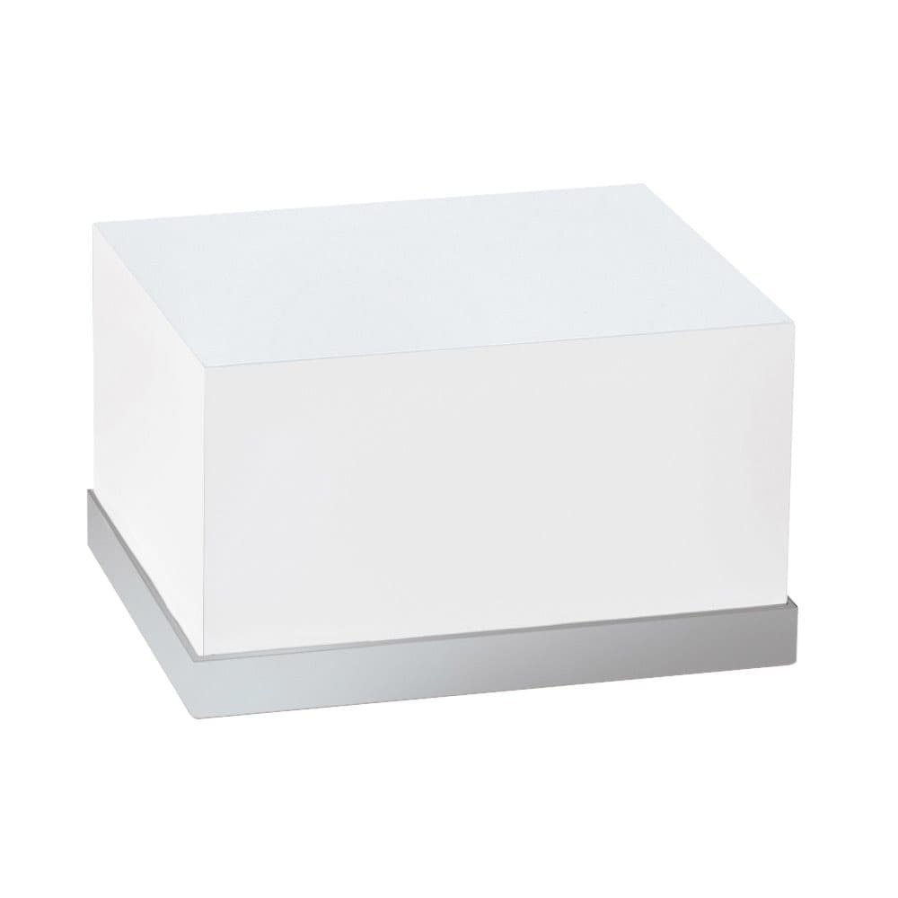 Cal-Mil 3026-55 Rectangular Luxe Display Riser - 12x10x6 1/2", White, Stainless Steel