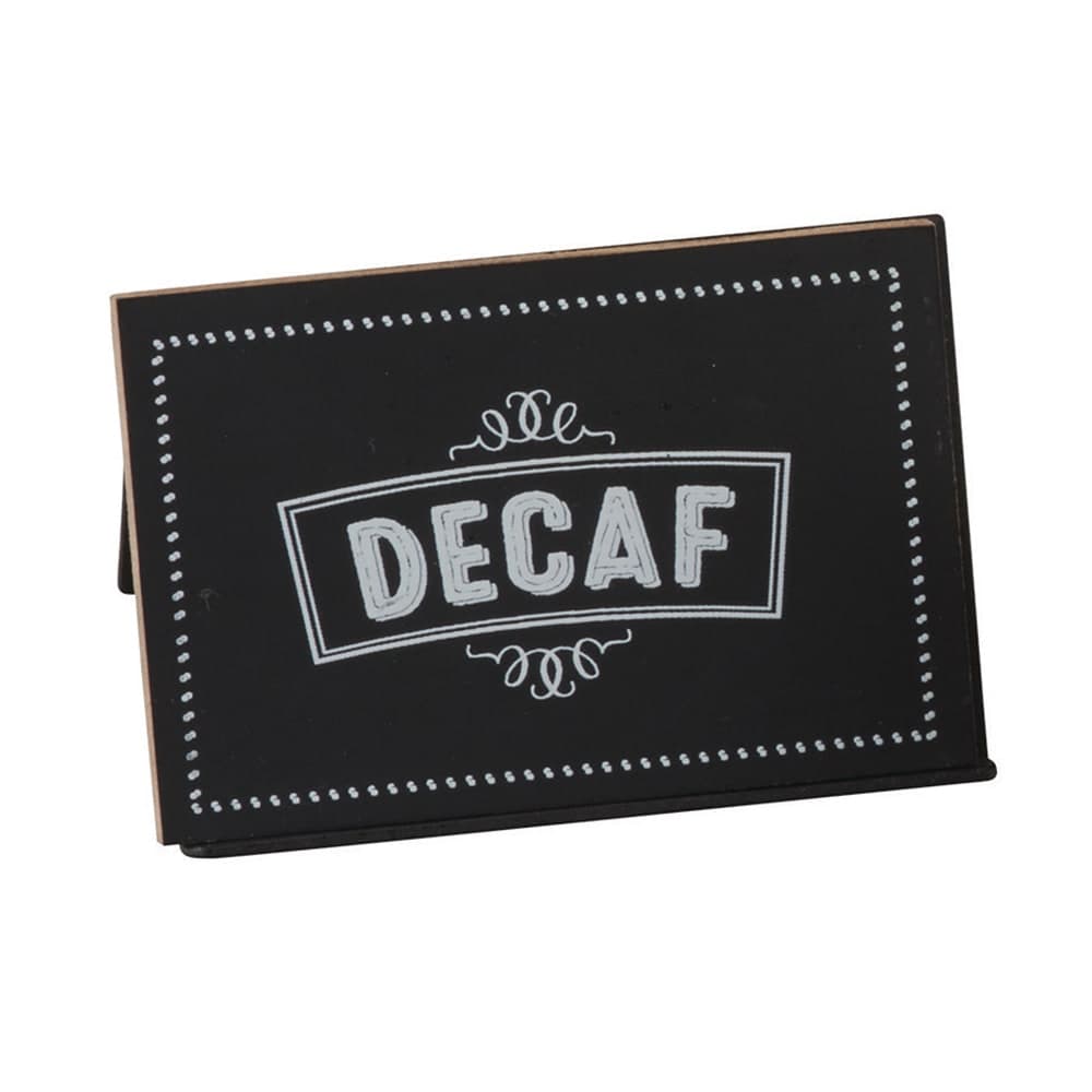 Cal-Mil 3047-2 "DECAF" Chalkboard Table Tent - 3"W x 2"H, Black/White