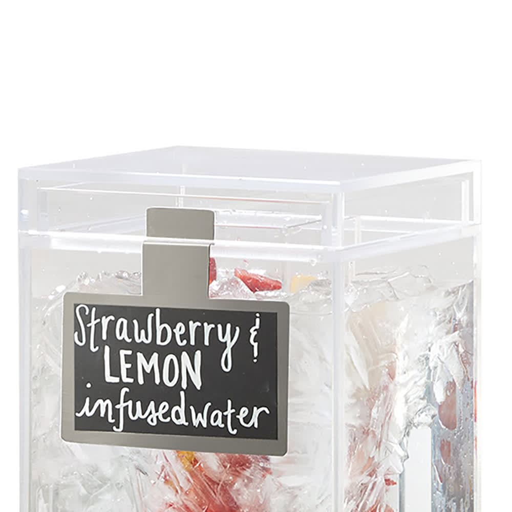 Cal-Mil 3059 Write-On Beverage Sign - 3" x 5", Steel, Black