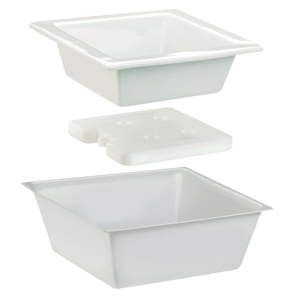 Cal-Mil 3064 10" Cold Concept Bowl Set w/ Cold Pack - Porcelain, White