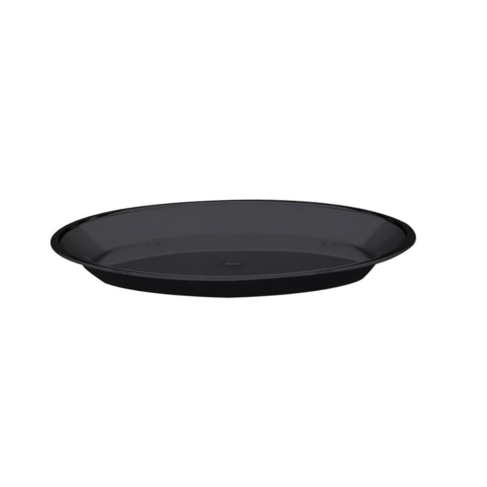 Cal-Mil 315-10-13 10" Round Turn N Serve Shallow Tray, Black Acrylic