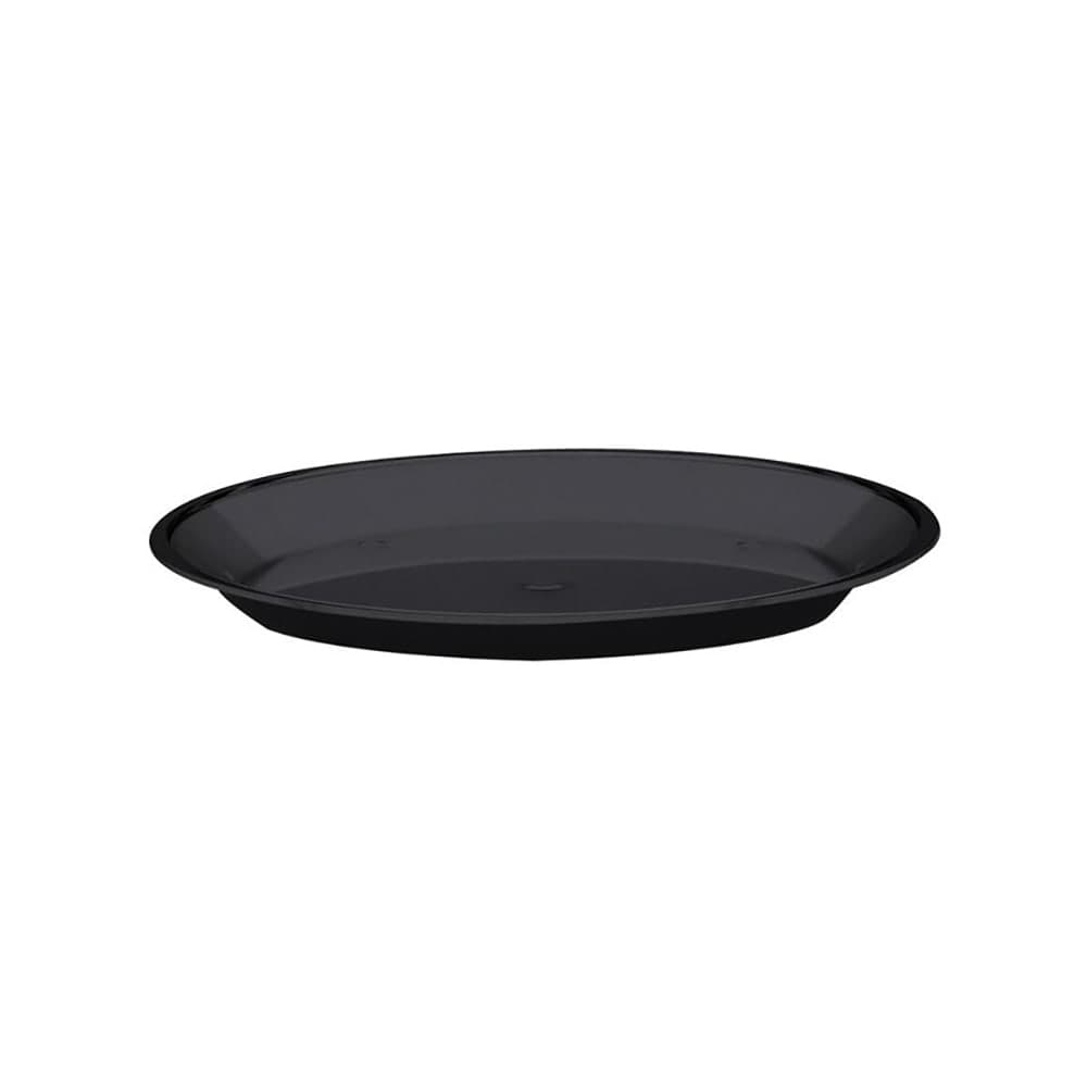 Cal-Mil 315-15-13 15" Round Turn N Serve Shallow Tray, Black Acrylic
