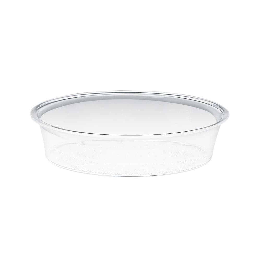 Cal-Mil 316-12-13 12" Round Turn N Serve® Tray - 3 1/2"D, Acrylic, Black