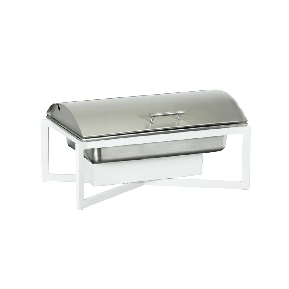 Cal-Mil 3321-15 Full Size Chafer w/ Hinged Lid & Chafing Fuel Heat - Metal, White