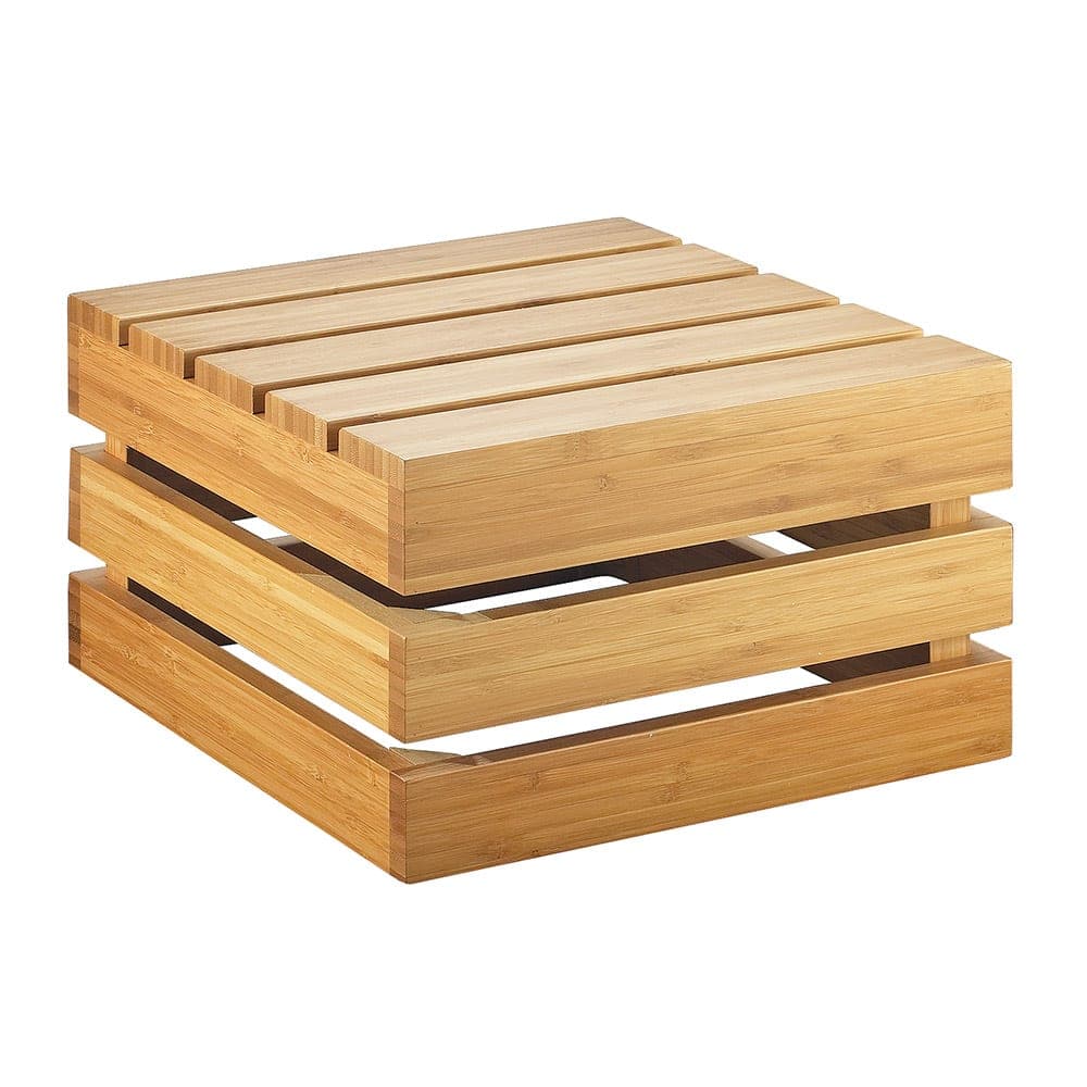 Cal-Mil 3332-7-60 Square Crate Riser - 12x12x7", Bamboo