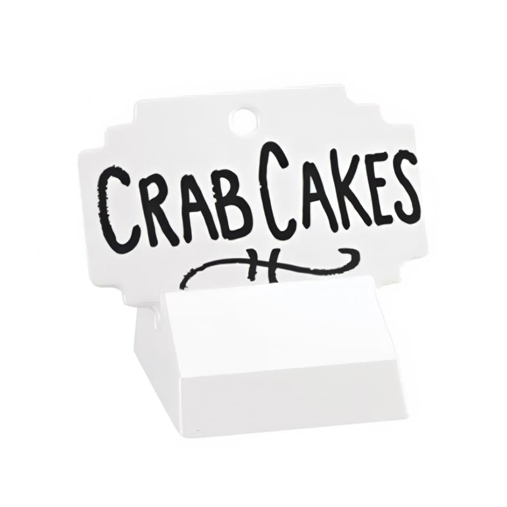 Cal-Mil 3344-15SIGN Write-On Table Tent - 4 1/2"W x 2"H, Melamine, White